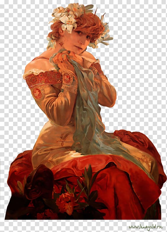 Sarah Bernhardt The Slav Epic Lefevre Utile Painting Art Nouveau, painting transparent background PNG clipart