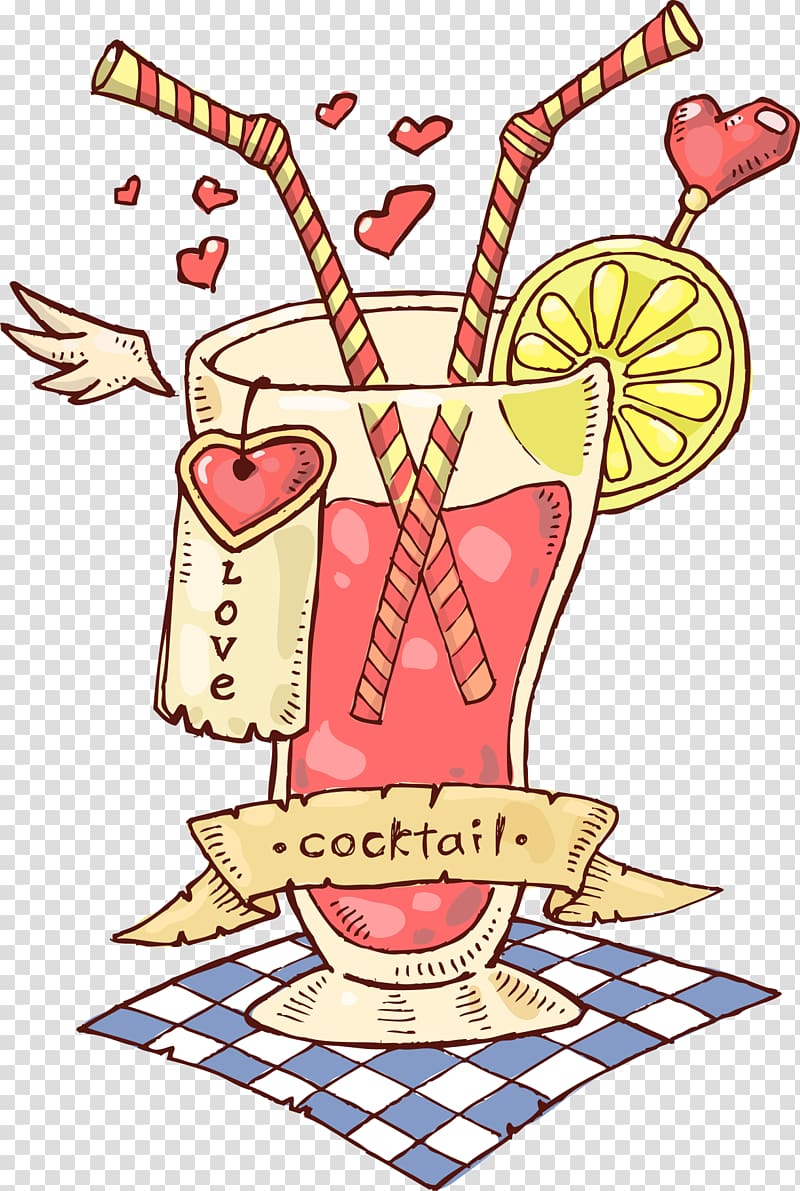 Juice Cocktail Drink, Cartoon love cocktail transparent background PNG clipart