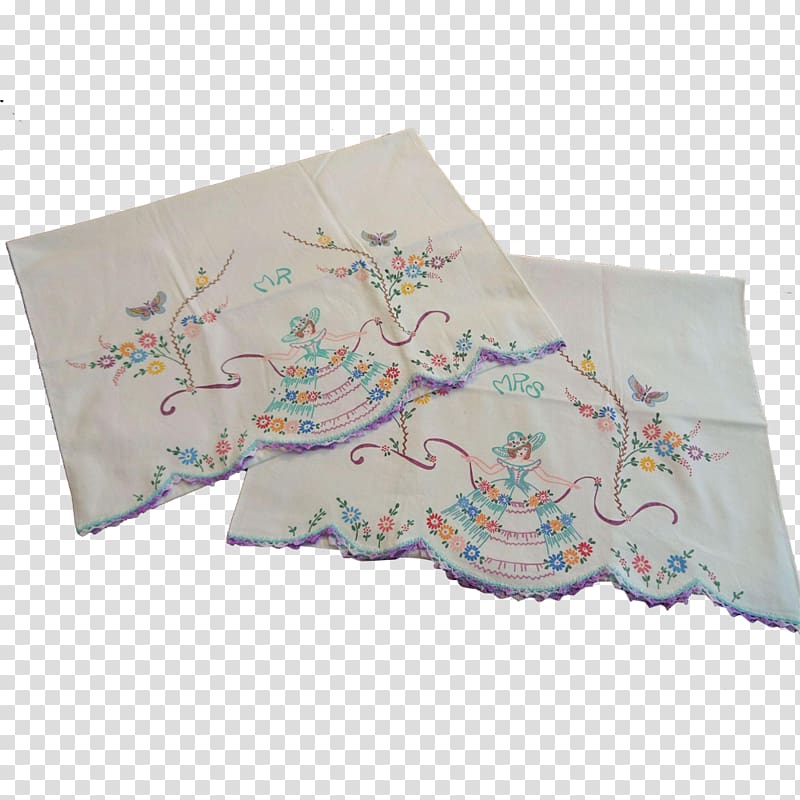Handkerchief 1940s Linen Lace 1950s, hand-painted vintage lace transparent background PNG clipart
