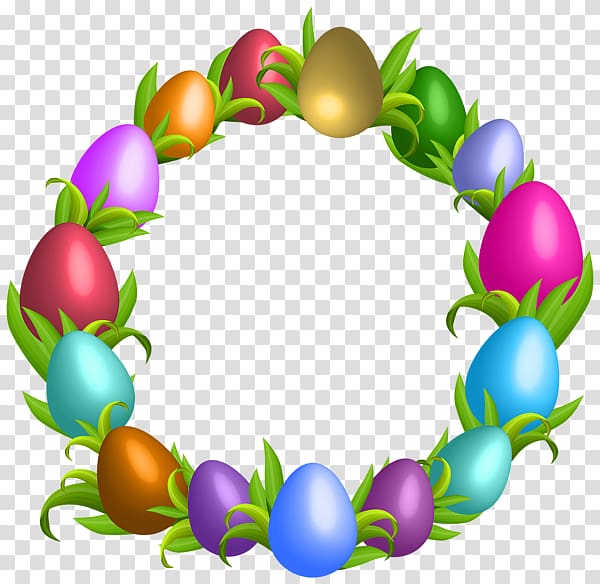 Easter Bunny Easter egg Wreath , easter egg wreath transparent background PNG clipart