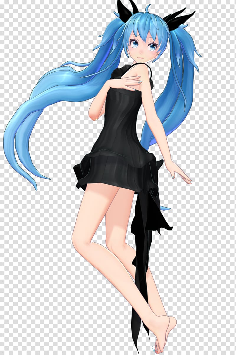 Hatsune Miku MikuMikuDance Sea Kagamine Rin/Len Black hair, hatsune miku transparent background PNG clipart