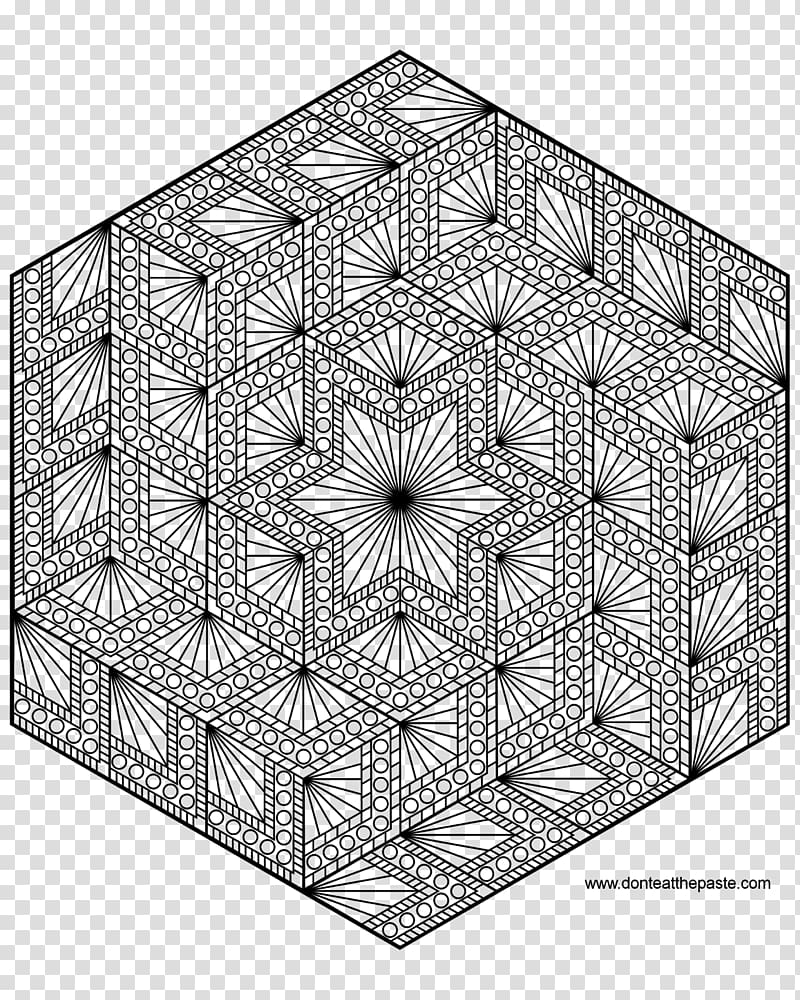 Coloring book Mandala Adult Star of David Geometric shape, geometric pattern transparent background PNG clipart