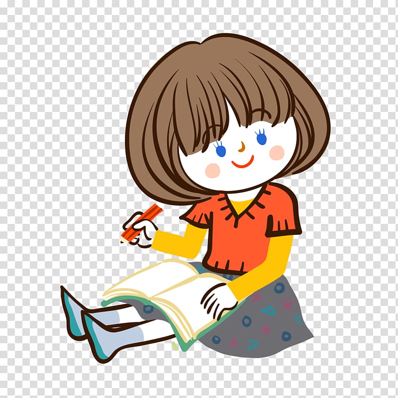 Child Learning Illustration, Cartoon doll transparent background PNG clipart