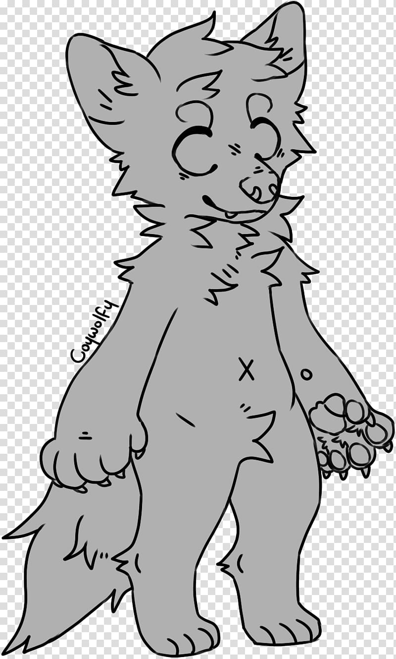 Line art Cat Drawing Cartoon Red fox, werewolf transparent background PNG clipart