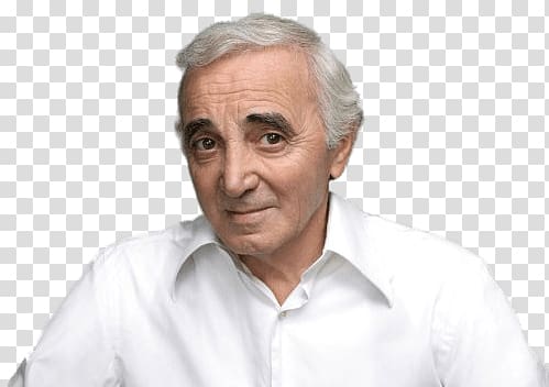 man wearing white collared top, Charles Aznavour White Shirt Portrait transparent background PNG clipart
