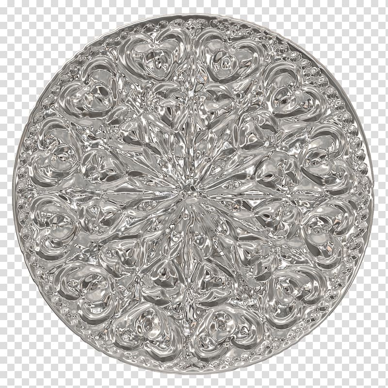 round silver heart embossed plate, Christmas Decoration Glass transparent background PNG clipart