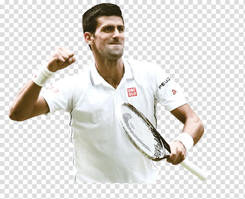 black and white tennis racket, Novak Djokovic Winner transparent background PNG clipart