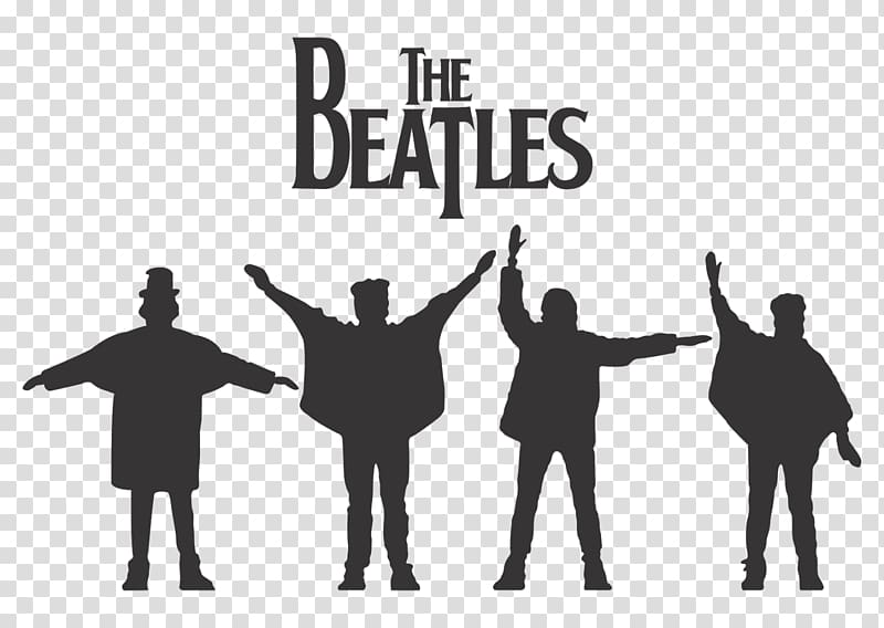 The Beatles silhouette , The Beatles Abbey Road Silhouette, rock band live performances silhouettes transparent background PNG clipart