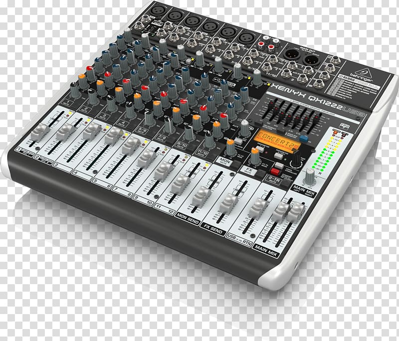 Audio Mixers Behringer Xenyx QX1222USB Behringer Xenyx X1204USB, USB transparent background PNG clipart