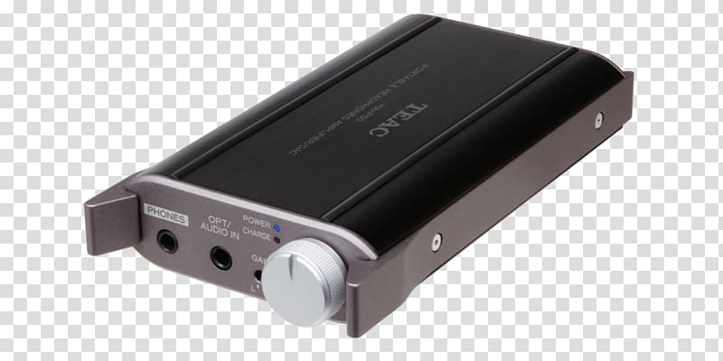 Teac HA-P50 Headphone amplifier Digital-to-analog converter Headphones, USB Headset Amplifier transparent background PNG clipart