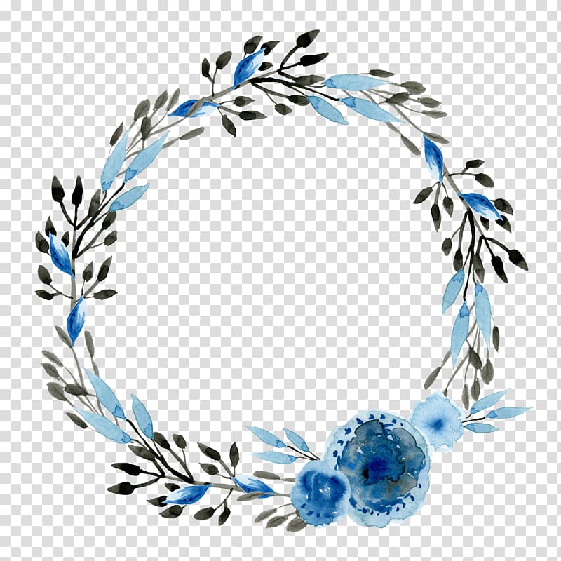 bright blue flowers watercolor transparent background PNG clipart
