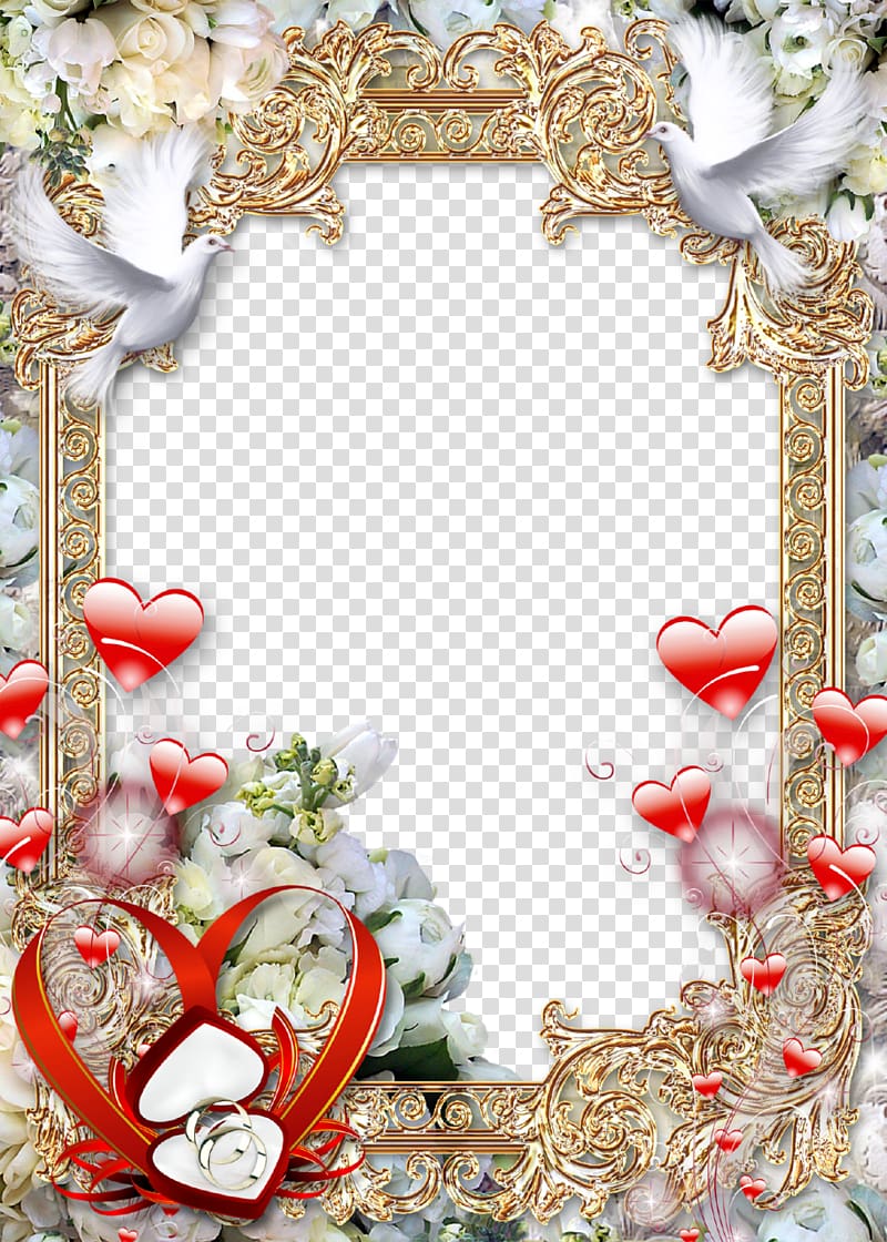 red and brown floral frame layout, Wedding Frames, Wedding Frame transparent background PNG clipart