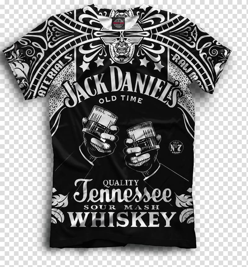 Jack Daniel\'s Tennessee whiskey T-shirt Logo, T-shirt transparent background PNG clipart