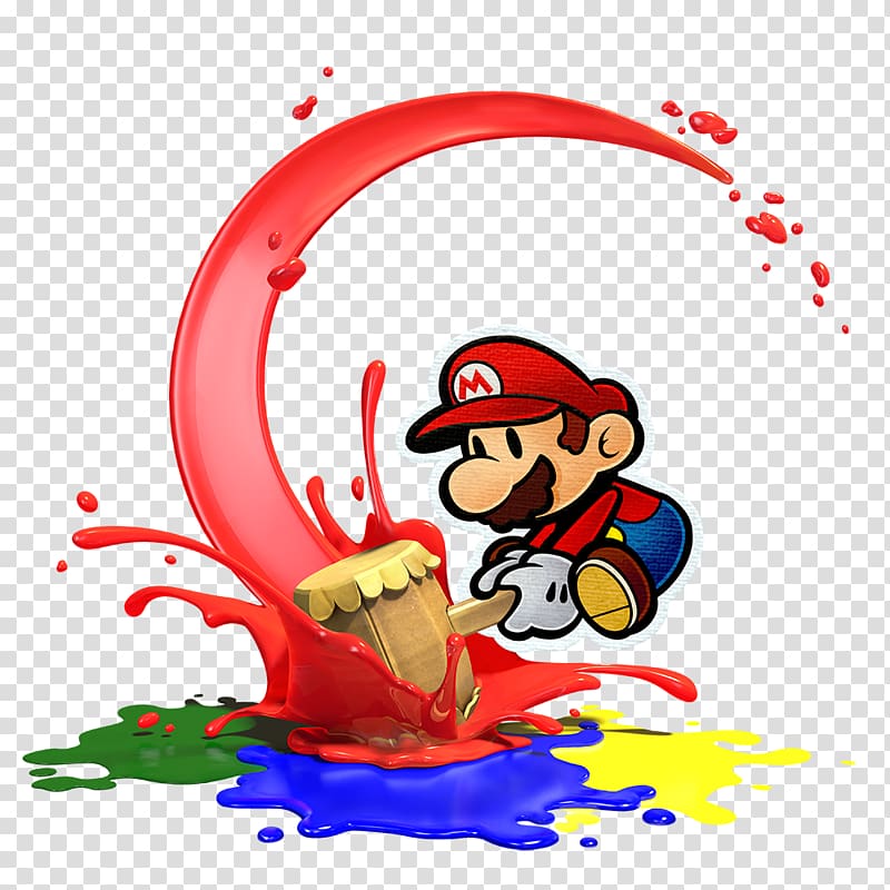 Super Mario Bros. Paper Mario: Color Splash Paper Mario: Sticker Star, color splash transparent background PNG clipart