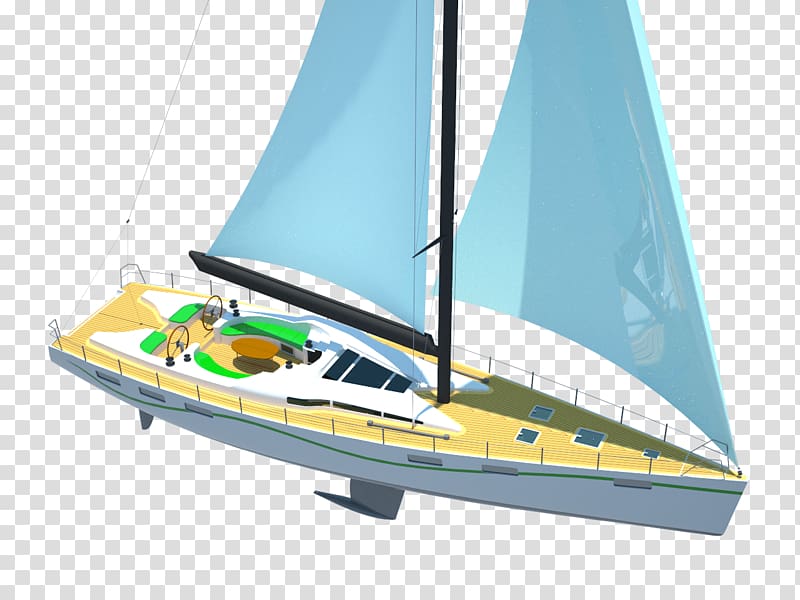 Dinghy sailing Cat-ketch Scow Keelboat, yacht top view transparent background PNG clipart