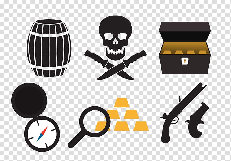 Piracy Jolly Roger Icon, Pirates elements transparent background PNG clipart