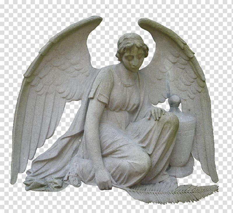 crying angel woman holding leaf statue, Statue Sculpture Weeping Angel, File Angel transparent background PNG clipart