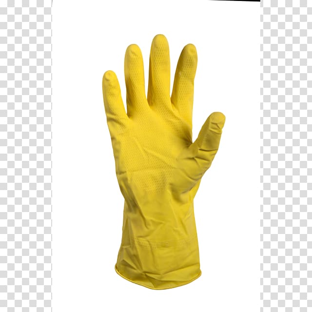 Rubber glove Natural rubber Latex Yellow, rubber gloves transparent background PNG clipart