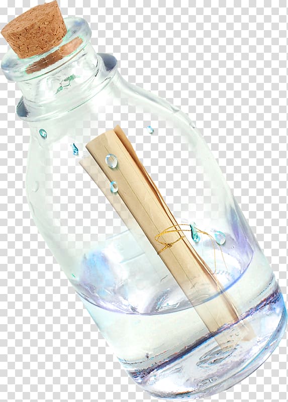 Paper Bottle Glass, Letter buckle creative drift bottles Free transparent background PNG clipart