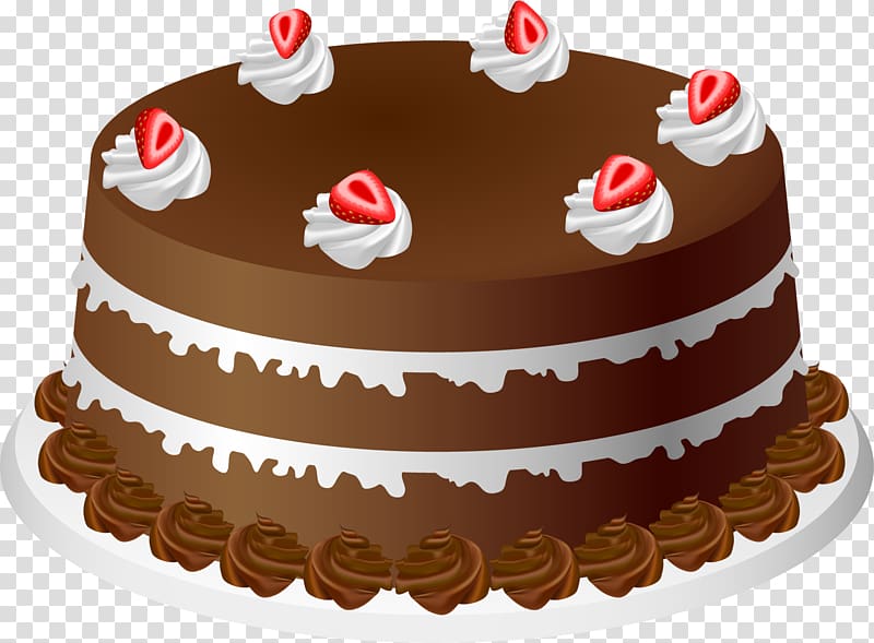 German chocolate cake Birthday cake Sponge cake Strawberry cream cake, Cakes transparent background PNG clipart