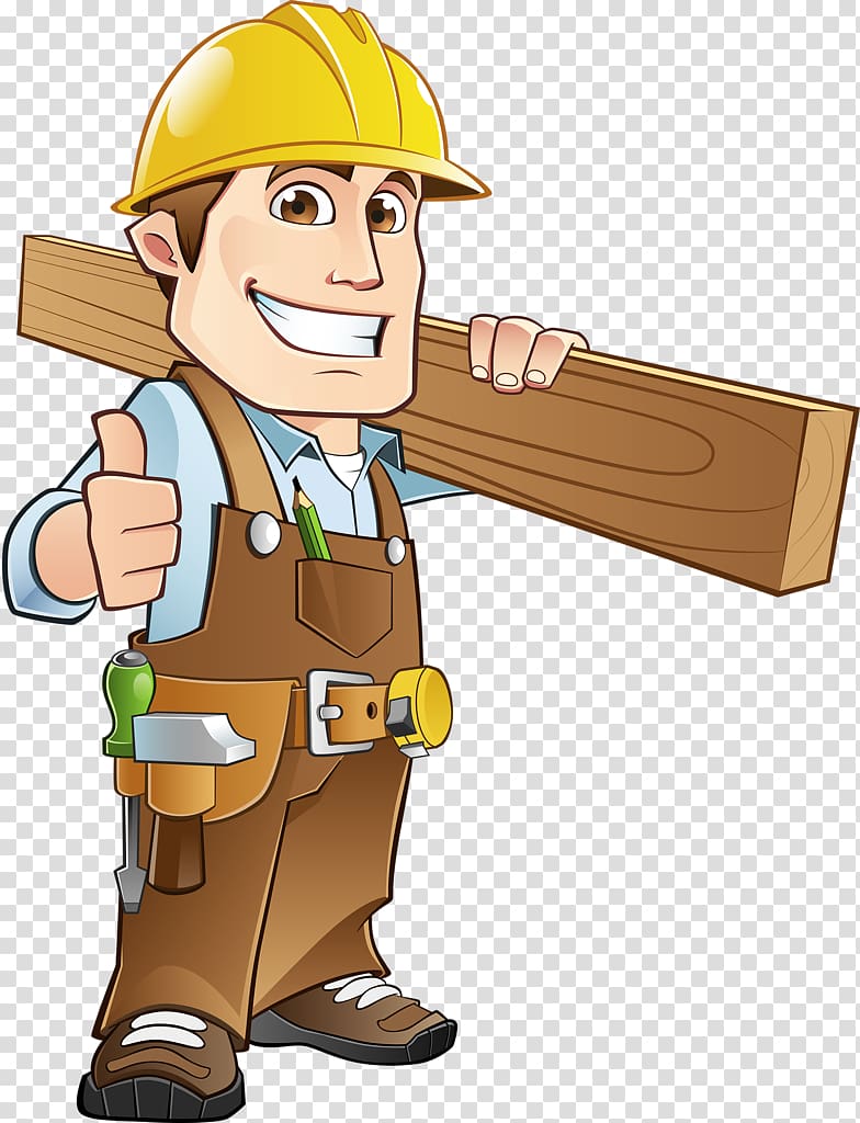 cartoon construction man