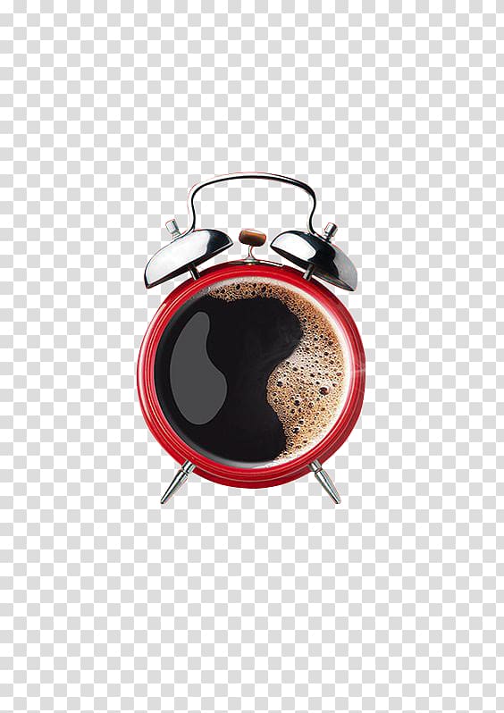 Alarm clock , Coffee Making creative synthesis transparent background PNG clipart