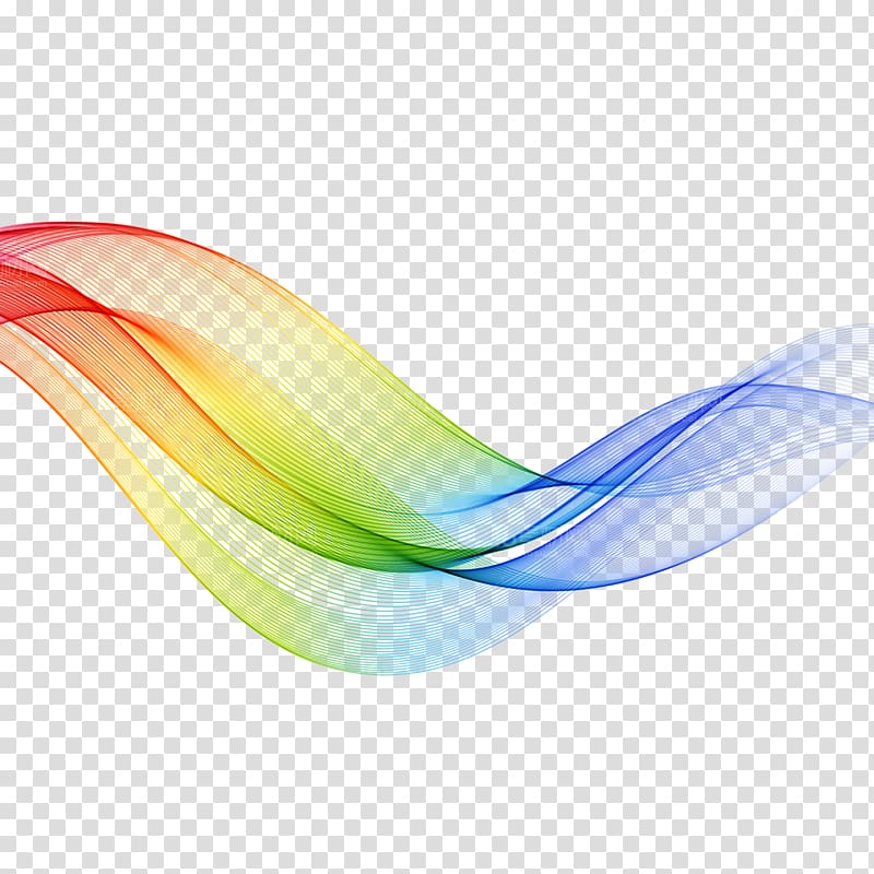 red, green, yellow, and blue wave , , Color gradient belt transparent background PNG clipart