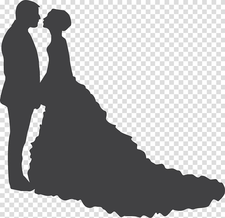 Silhouette Wedding, Wedding Silhouette transparent background PNG clipart