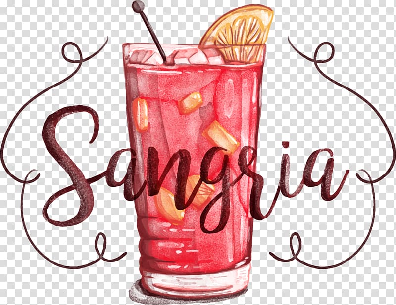 Sangria juice drink illustration, Sangria Cocktail Juice Woo Woo Sea Breeze, lemon juice transparent background PNG clipart