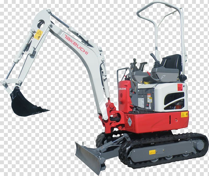 Compact excavator Takeuchi Manufacturing Heavy Machinery, excavator transparent background PNG clipart