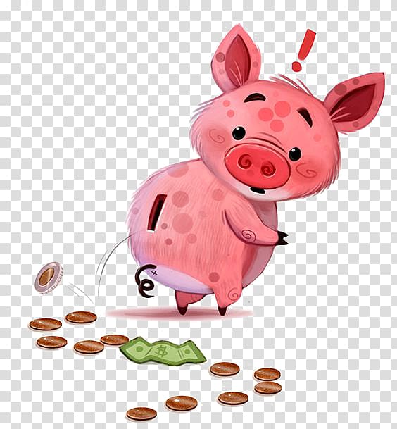 Piggy bank Coin Money, Piggy bank transparent background PNG clipart