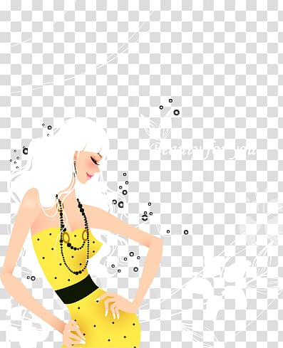 Poster Cartoon Fashion Material, Hand-painted pattern fashionable women transparent background PNG clipart