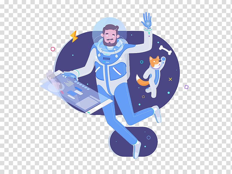 Drawing Graphic design Cartoon Illustration, Blue cartoon astronaut transparent background PNG clipart