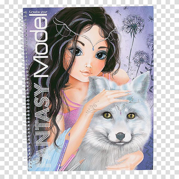 Coloring book Model Fantasy Sticker album, model transparent background PNG clipart