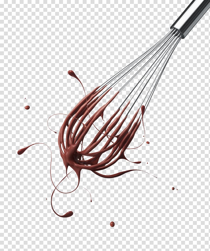silver whisk with brown sauce illustration, Hot chocolate Whisk Egg, Metal egg beater transparent background PNG clipart