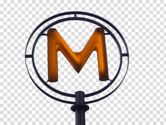 letter M logo, Metro Sign Paris transparent background PNG clipart