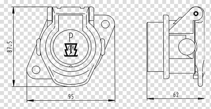 Paper Electrical connector AC power plugs and sockets Trailer connector Technical standard, technical drawing transparent background PNG clipart