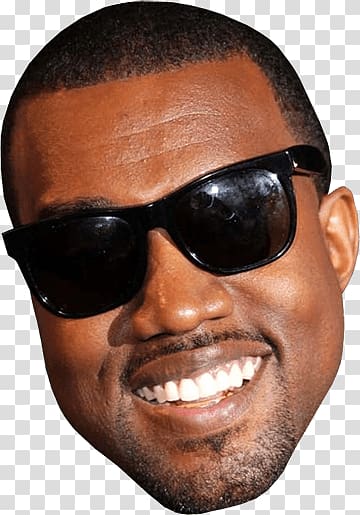 smiling man wearing sunglasses, Kanye West Smiling Face transparent background PNG clipart