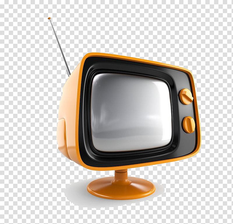 High-definition television Retro Television Network, Orange old TV antenna transparent background PNG clipart