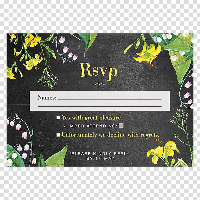 Wedding invitation Marriage Convite RSVP, Yellow Invitation Card transparent background PNG clipart