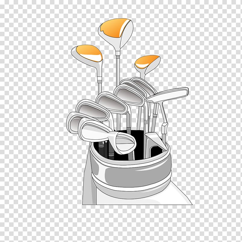 Golf club Iron Wood, Hand-painted golf club transparent background PNG clipart