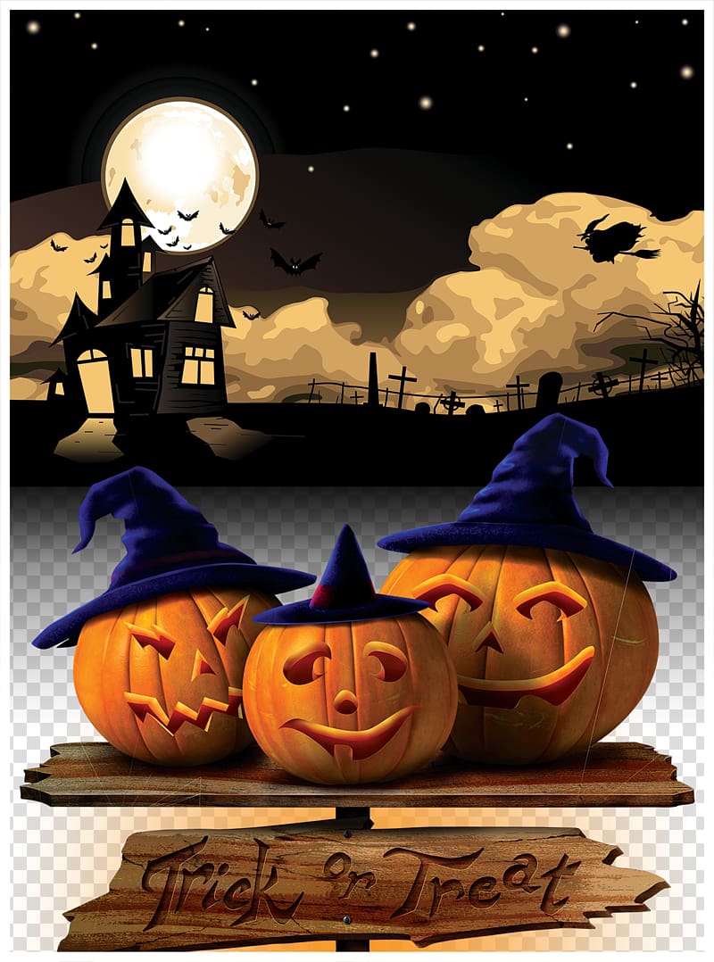 Halloween poster transparent background PNG clipart