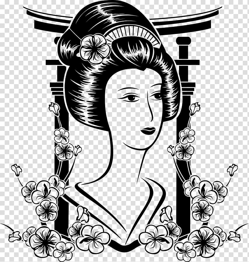 Geisha illustration Illustration, Japanese geisha transparent background PNG clipart