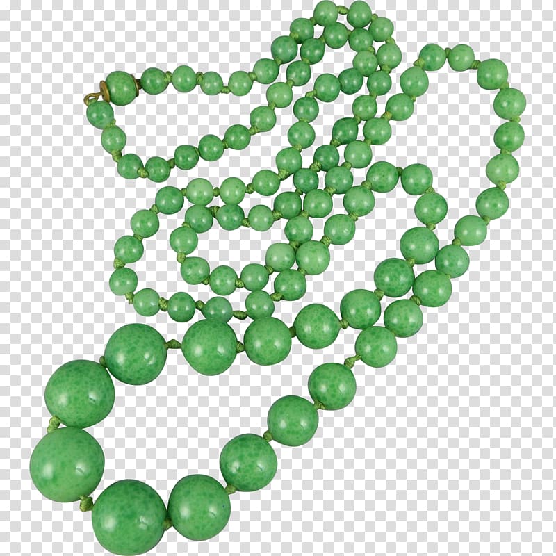 Emerald Green Jade Bead Necklace, emerald transparent background PNG clipart