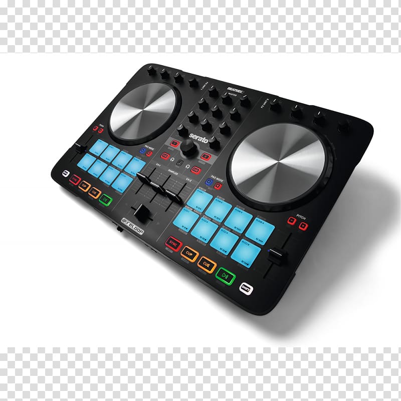 DJ controller Audio Mixers Serato Audio Research Fade Disc jockey, Turntable transparent background PNG clipart
