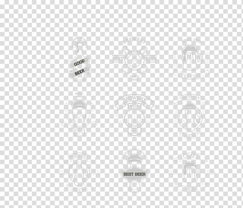 White Pattern, light beer label set transparent background PNG clipart