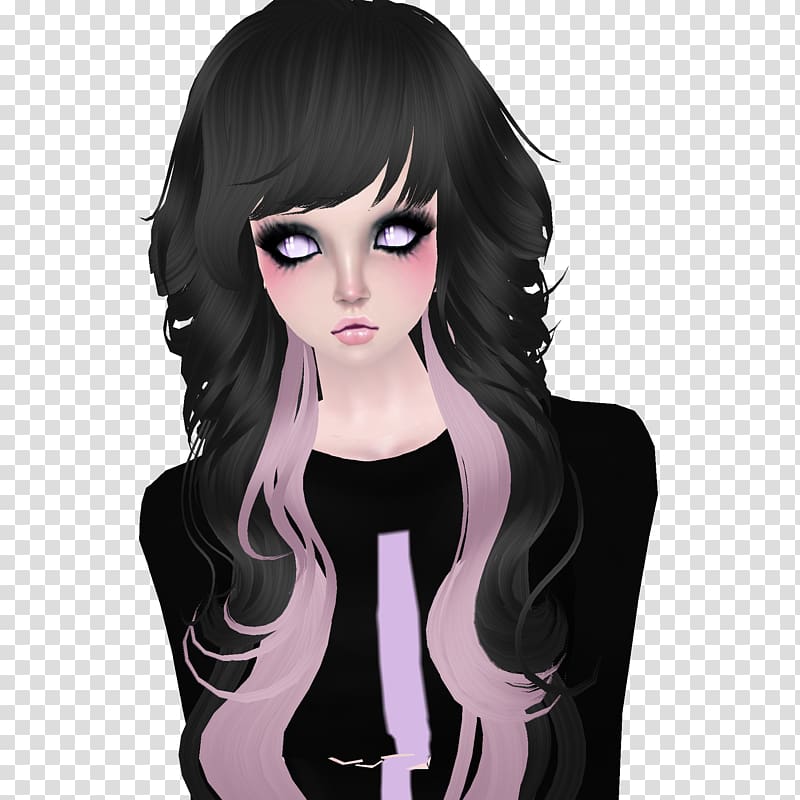 Long hair IMVU Hairstyle Goth subculture, goth transparent background PNG clipart