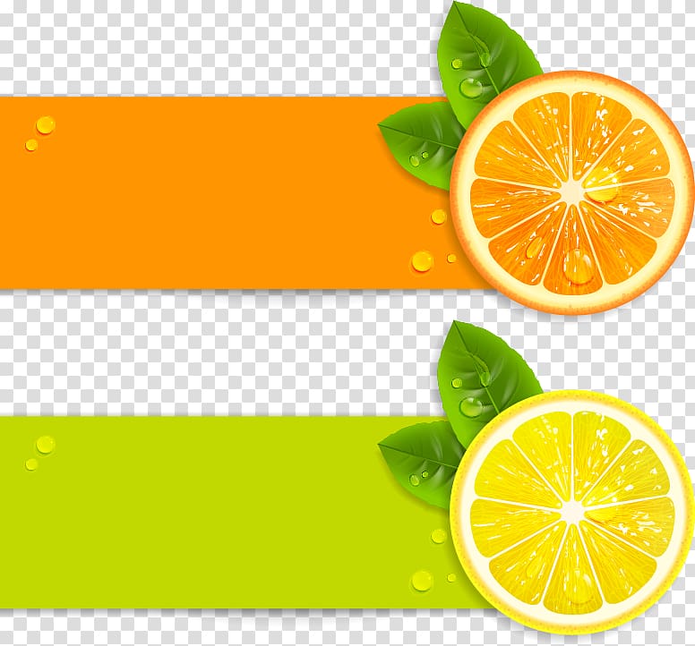 sliced of orange and lemon fruits illustration, Juice Lemon Illustration, Fresh lemon orange fruit material transparent background PNG clipart