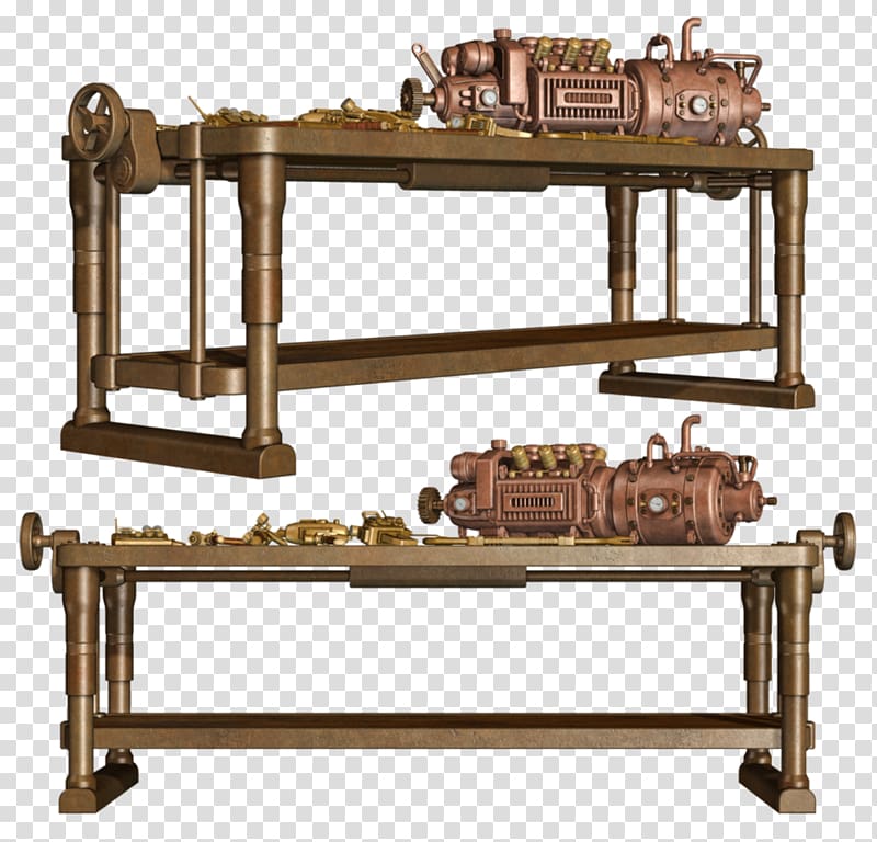 Table Industrial Revolution Steampunk Workbench Steam engine, table transparent background PNG clipart