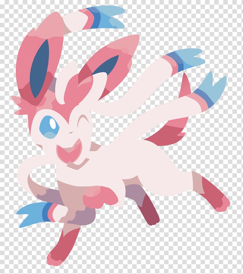 Sylveon Illustration Eevee, Minimalistic transparent background PNG clipart